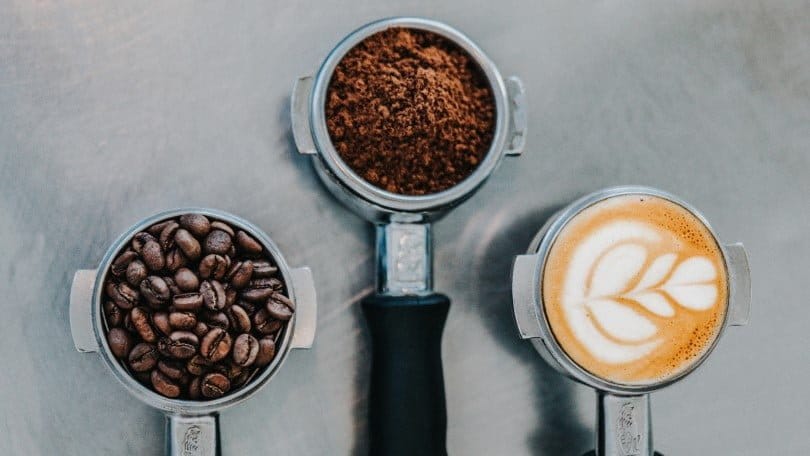 whole bean, ground coffee, brewed coffee
